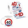 Cadeau set voor 40e verjaardag - Koffie mok en funny Wc-rol - Voor vrouwen van 40 - feest mokken