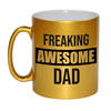 Papa / vader cadeau mok goud / freaking awesome dad verjaardag / Vaderdag - feest mokken