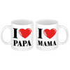 I love Mama en Papa mok - Vaderdag en moederdag cadeau - feest mokken