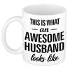 Awesome husband / echtgenoot cadeau mok / verjaardag beker 300 ml - feest mokken