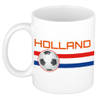 Mok/ beker wit Holland vlag met voetbal 300 ml - feest mokken