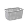 Plasticforte rotan wasmand - 35 liter - zilvergrijs - kunststof - badkamer - 53 x 36 x 26 cm - Wasmanden