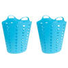 Set van 2x stuks blauwe wasmand flexibel 47 cm - Wasmanden