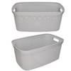 2x Wasmand/wasgoed draagmanden grijs 35 liter 54 x 34 x 23 cm huishouden - Wasmanden