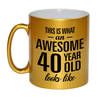 Gouden Awesome 40 year cadeau mok / verjaardag beker 330 ml - feest mokken