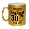 Gouden Awesome 30 year cadeau mok / verjaardag beker 330 ml - feest mokken