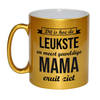 Leukste en meest geweldige mama cadeau mok / beker goudglanzend 330 ml - feest mokken