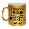 Leukste en meest geweldige meester cadeau mok / beker goudglanzend 330 ml - feest mokken