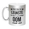 Leukste en meest geweldige oom cadeau mok / beker zilverglanzend 330 ml - feest mokken