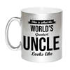 Worlds Greatest Uncle / oom cadeau mok / beker zilverglanzend 330 ml - feest mokken