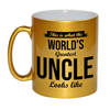 Worlds Greatest Uncle / oom cadeau mok / beker goudglanzend 330 ml - feest mokken
