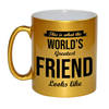 Worlds Greatest Friend cadeau mok / beker goudglanzend 330 ml - feest mokken