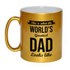 Worlds Greatest Dad cadeau mok / beker goudglanzend 330 ml - feest mokken