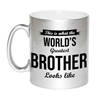 Worlds Greatest Brother cadeau mok / beker zilverglanzend 330 ml - feest mokken
