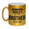Worlds Greatest Brother cadeau mok / beker goudglanzend 330 ml - feest mokken