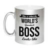 Worlds Greatest Boss cadeau mok / beker zilverglanzend 330 ml - feest mokken