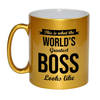 Worlds Greatest Boss cadeau mok / beker goudglanzend 330 ml - feest mokken