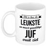 Leukste en meest geweldige juf cadeau mok / beker wit 300 ml - feest mokken