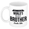 Worlds Greatest Brother cadeau mok / beker 300 ml - feest mokken