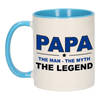Papa the legend cadeau mok / verjaardag beker 300 ml - feest mokken