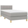 vidaXL Boxspring met matras stof lichtgrijs 90x190 cm