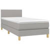 vidaXL Boxspring met matras stof lichtgrijs 90x190 cm