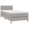 vidaXL Boxspring met matras stof lichtgrijs 90x190 cm