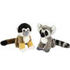 Apen serie zachte pluche knuffels 2x stuks - Ringstaart Maki en Squirrel Aapje van 18 cm - Knuffel bosdieren