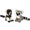 Apen serie zachte pluche knuffels 2x stuks - Ringstaart Maki en Lemur Aapje van 18 cm - Knuffel bosdieren