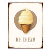 Clayre & Eef Tekstbord 25x33 cm Wit Ijzer Rechthoek Ijshoorn Ice cream Wandbord Wit Wandbord