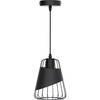 LED Hanglamp - Hangverlichting - Aigi Pendin - E27 Fitting - Ijzeren Frame - Retro - Klassiek - Zwart - Aluminium