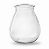 Bloemenvaas druppel vorm type - helder/transparant glas - H17 x D14 cm - Vazen