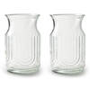 2x Stuks Bloemenvazen - helder/transparant glas - H20 x D12.5 cm - Vazen