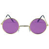 Paarse hippie flower power zonnebril met ronde glazen - Verkleedbrillen