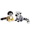 Apen serie zachte pluche knuffels 2x stuks - Ringstaart Maki en Squirrel Aapje van 18 cm - Knuffel bosdieren