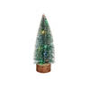 Krist+ Mini decoratie kerstboompje - met licht - H25 cm - groen - kunststof - Kerstdorpen