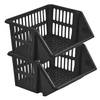 Mand/organizer - 2x - stapelbaar - zwart - 35 x 29 x 27 cm - Opbergmanden