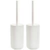 2x Stuks WC/Toiletborstel houder kunststof - wit - D9 x 35 cm - modern - Toiletborstels