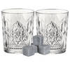 Luxe whiskyglazen set 6x stuks 390 ml met 6x whisky ijsblokstenen - Whiskeyglazen