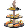Cuisine Elegance High tea etagere - 3-laags - leisteen - 30 cm hoog - Etageres