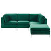 Beliani EVJA - Modulaire Sofa-Groen-Fluweel