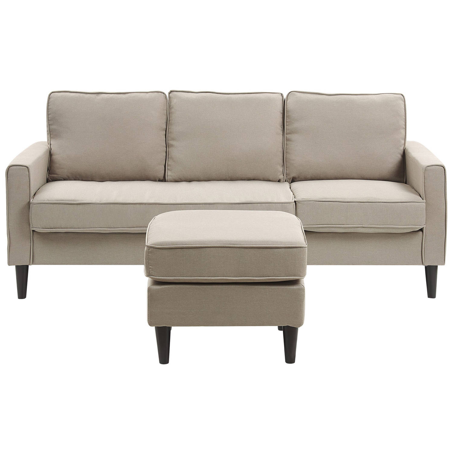 Beliani AVESTA - Three Seater Sofa - Beige - Polyester