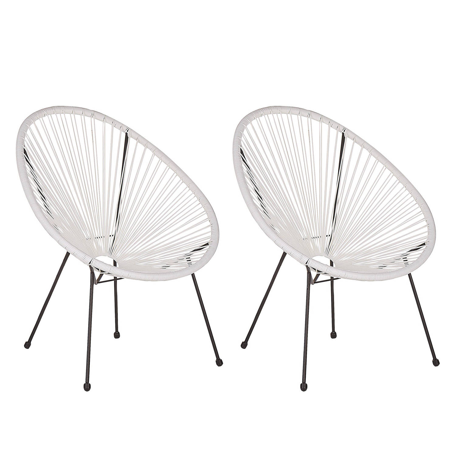 Beliani ACAPULCO II set van 2 stoelen wit