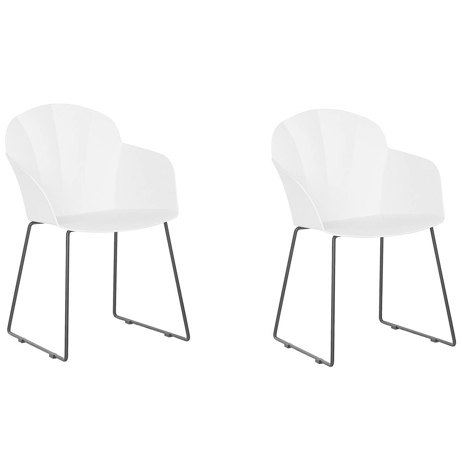 Beliani SYLVA set van 2 stoelen wit