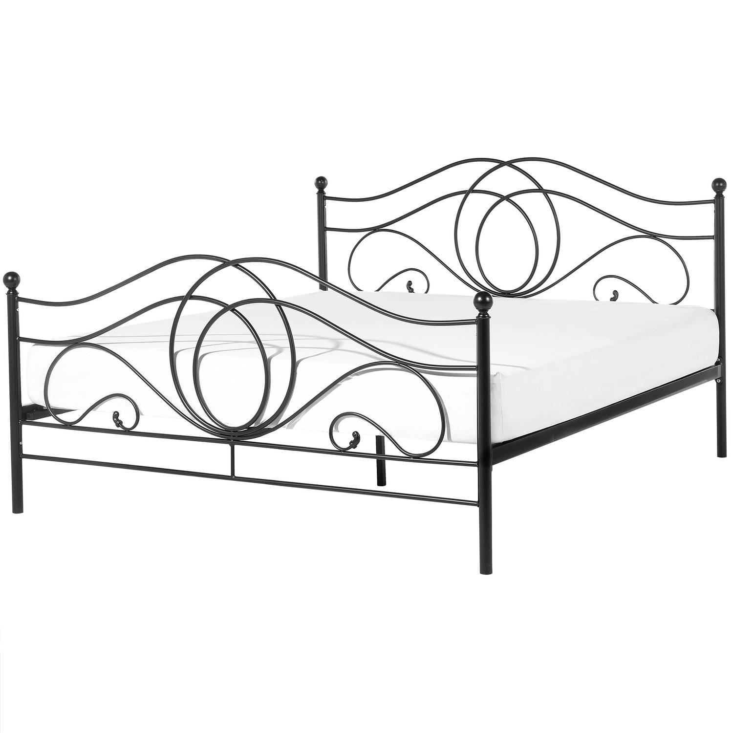 Beliani LYRA - Slatted Bed - Zwart - Metaal