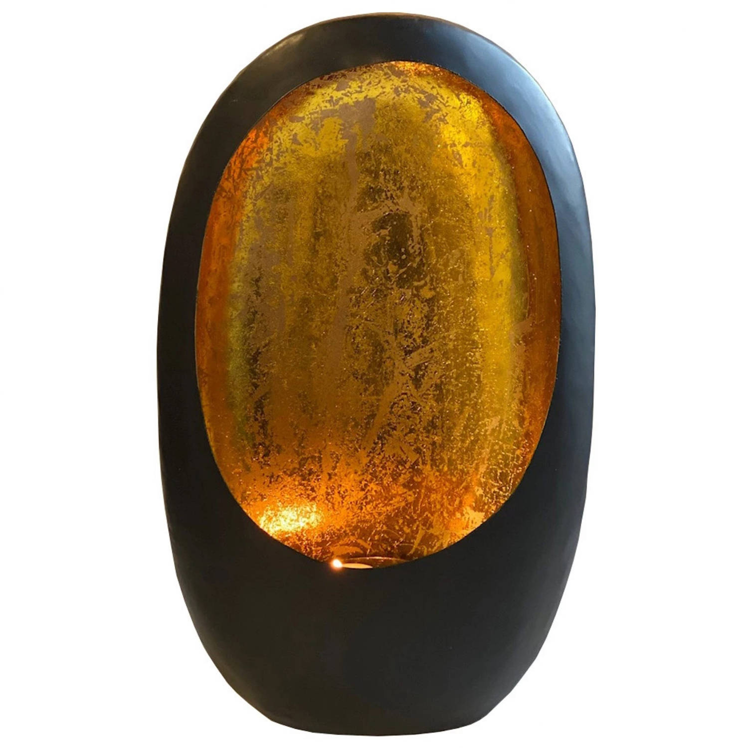 Beyond vorst Laag CASA DI ELTURO Kandelaar Golden Egg – Zwart/Goud – XL – H38 cm | Blokker