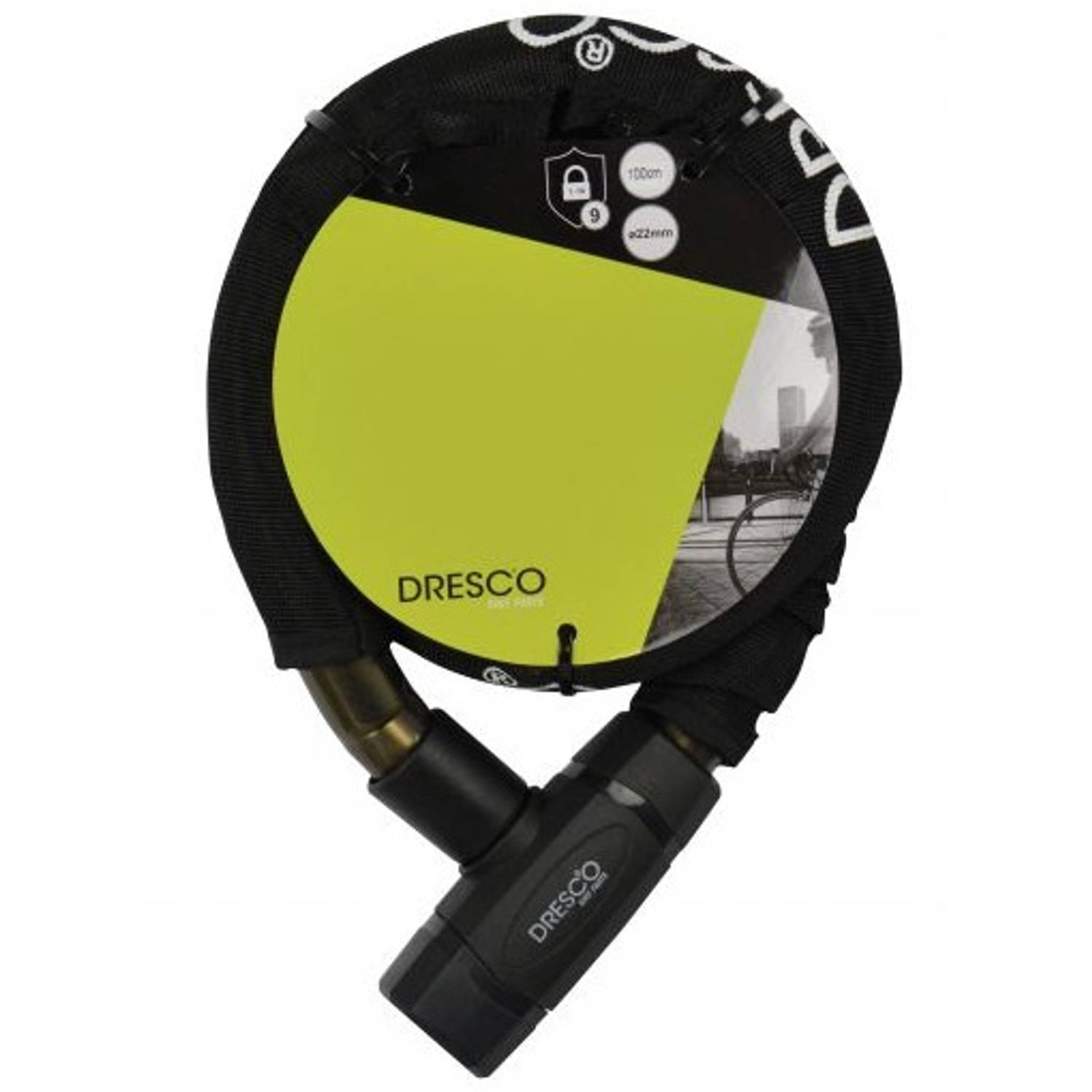 Dresco - Kabelslot - 100cm - Zwart