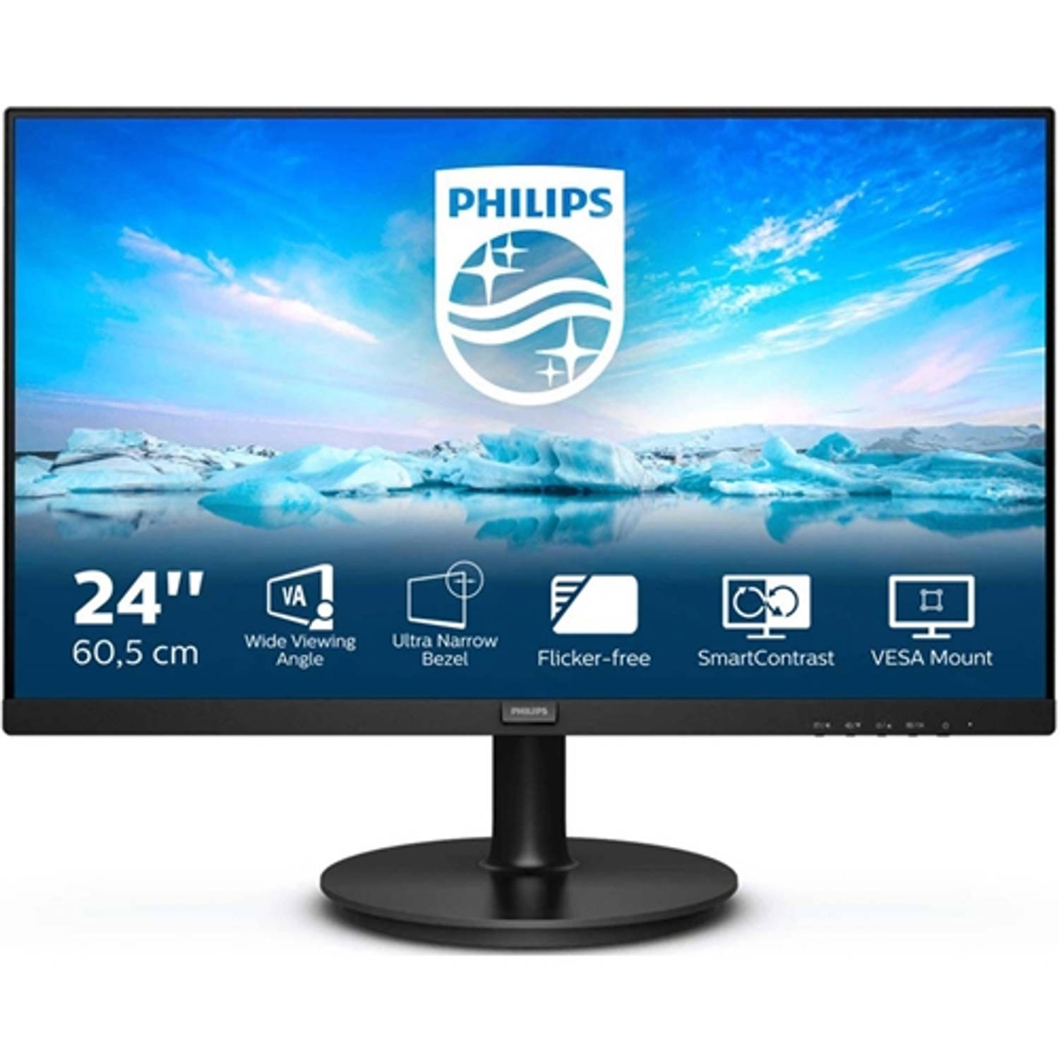 Philips V Line 241V8L-00 LED display 60,5 cm (23.8 ) 1920 x 1080 Pixels Full HD Zwart