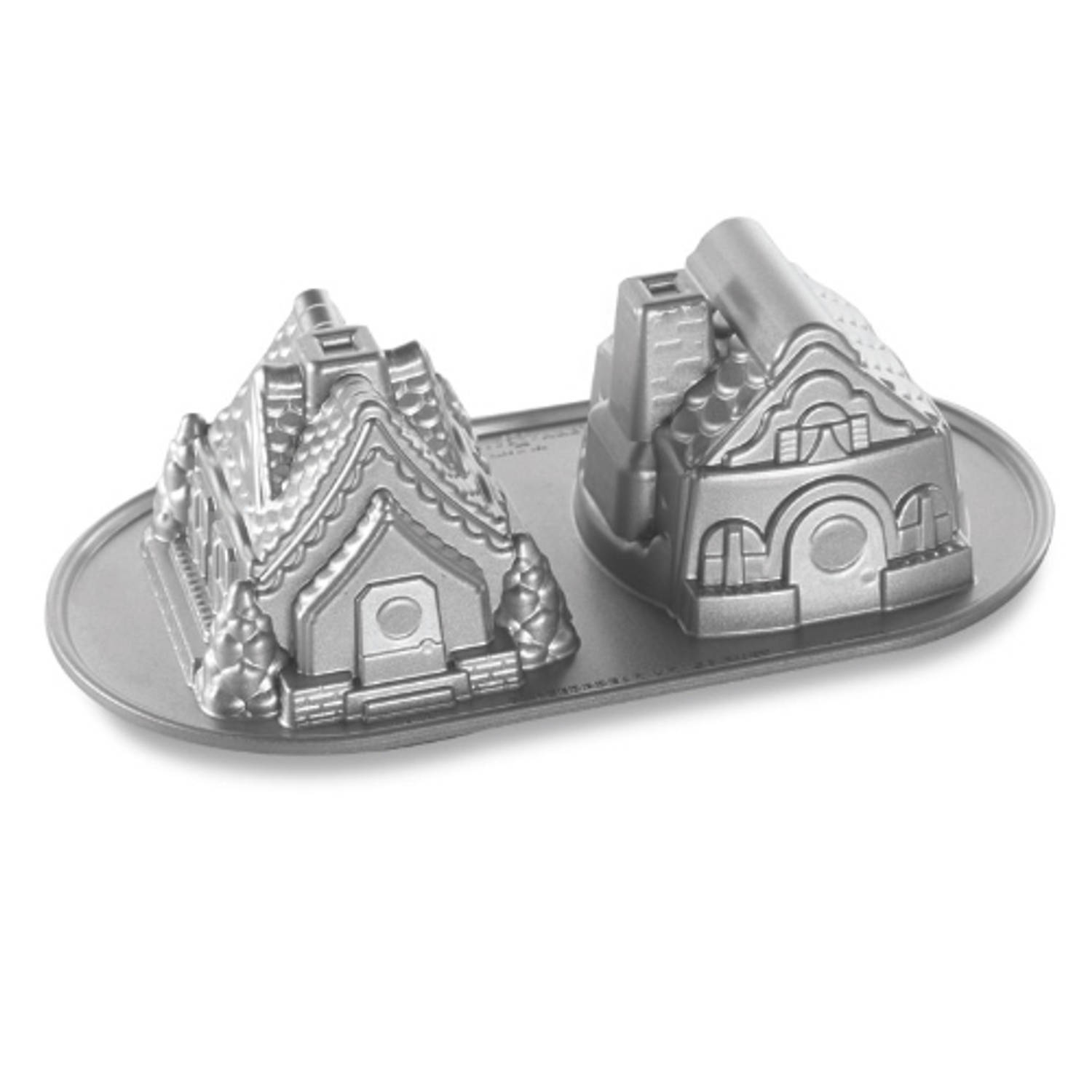 Nordic Ware - Bakvorm ""Gingerbread House Duet Pan"" - Nordic Ware Sparkling Silver Holiday