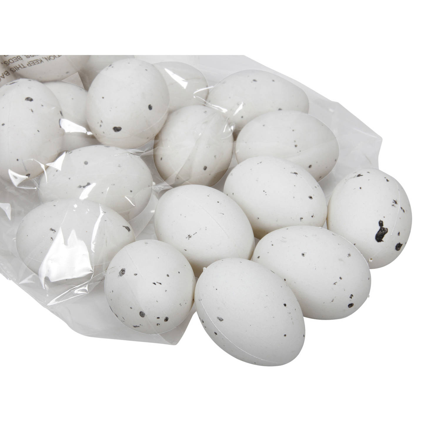 48x Stuks Decoratie Eieren Plastic H6 Cm Wit Feestdecoratievoorwerp